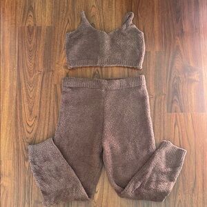Cozy Brown Knit Lounge Set